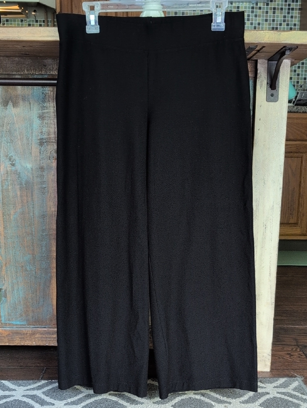 Eileen Fisher Black Washable Stretch Crepe Kick Pant - Women's Small